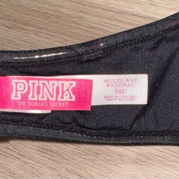 Pink Victoria's Secret Black Multi Way Bandeau Strapless Bra 34C - Picture 6 of 10